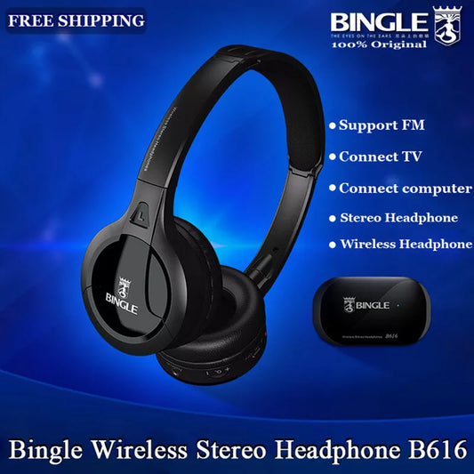 Bingle B616 Wireless Wired FM Multi-Function Media Studio Stereo Over Ear Computer PC TV Phone Gaming Music Headset Headphones